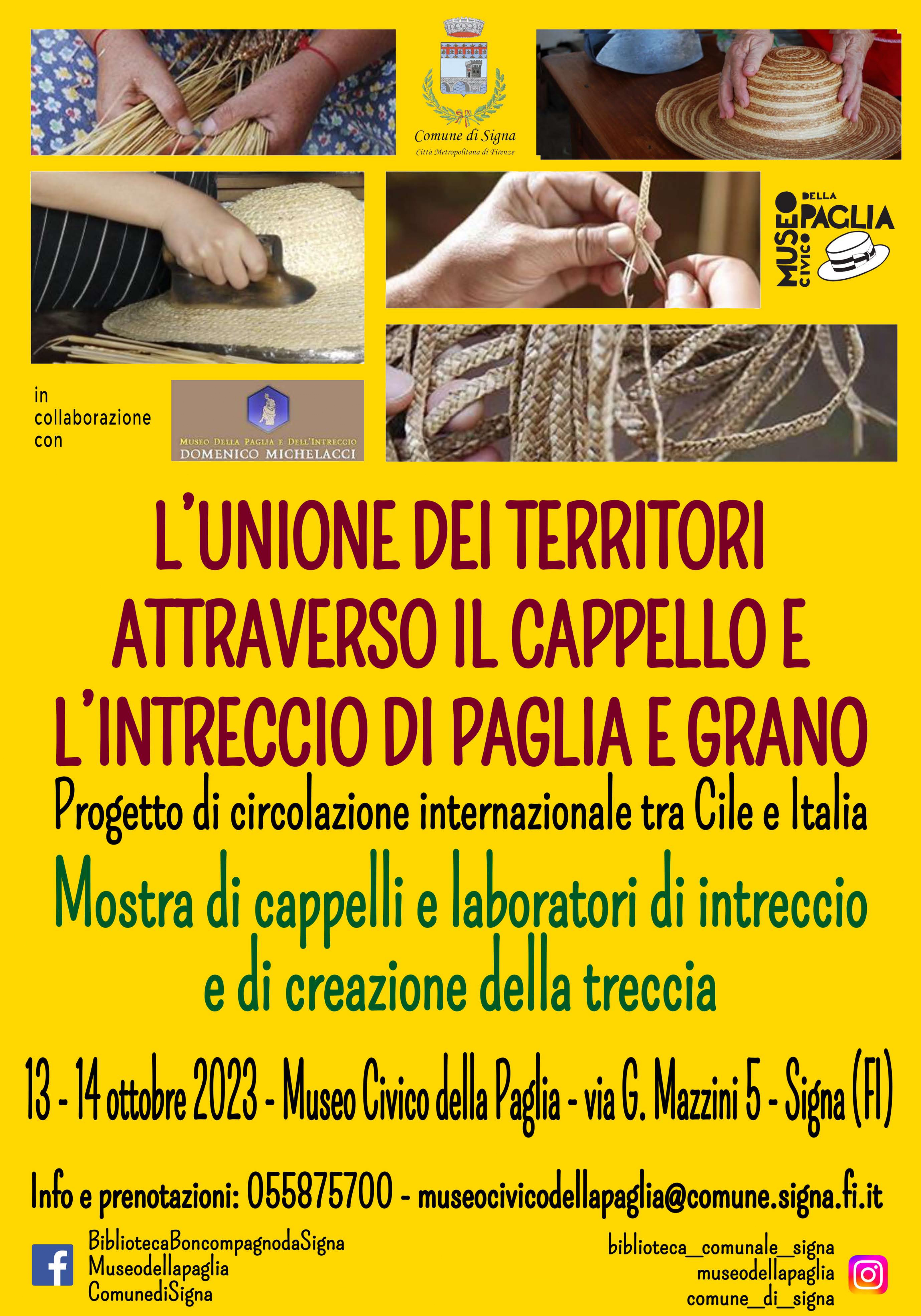 Mostra di cappelli e oggetti artigianali cileni